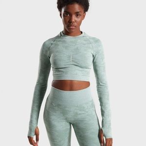 Gymshark Camo Seamless Green Crop Top